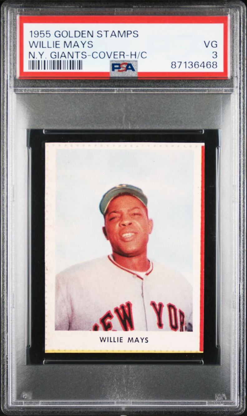 Rare 1955 Golden Stamps Willie Mays PSA 3 New York Giants Cover Say Hey Kid